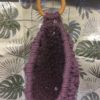 Suspension grande goutte violet anneau bois – Image 2