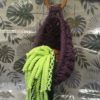 Suspension grande goutte violet anneau bois – Image 5