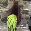 Suspension grande goutte violet anneau bois – Image 3