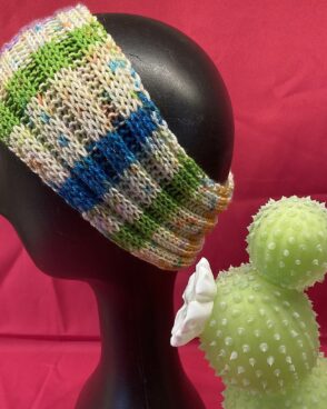 Bandeau laine large à bandes – multicolore