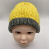 Bonnet laine bébé jaune et gris – Image 5