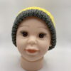Bonnet laine bébé jaune et gris – Image 2