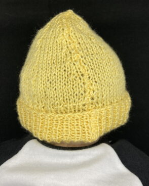 Bonnet laine bébé jaune layette – Taille naissance
