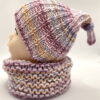 Bonnet laine bébé dégradé de mauves – Image 4